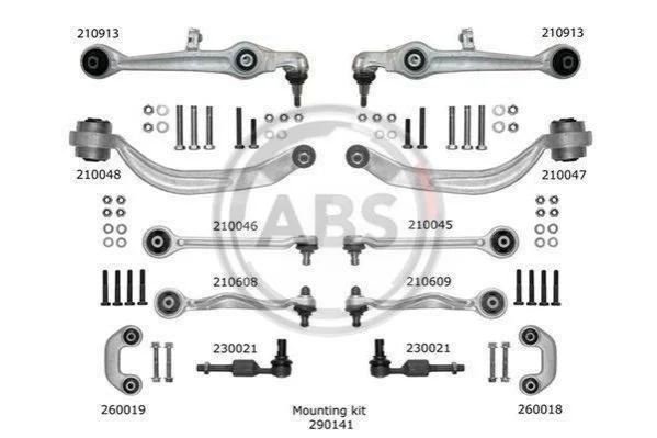 Комплект Важелів пер підвіски Audi A6/Superb/Passat B5 (з тонким пальцем) A.B.S. 219902 (фото 1)