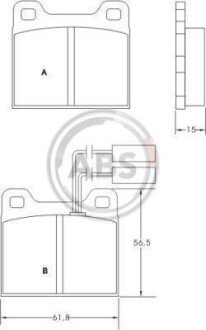 Колодки тормозные Audi 75/80/100 (77-95) A.B.S. 36005 (фото 1)