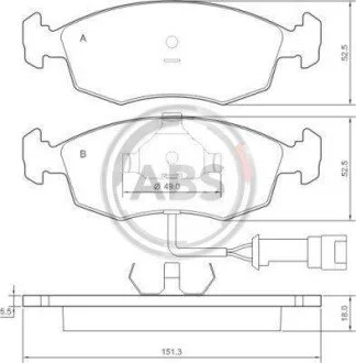 Гальмівні колодки перед. Ford Escort/Sierra 84-99 (ATE) A.B.S. 36519