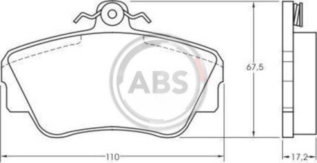 Колодки тормозные пер. Volvo 400 Series 88-97 A.B.S. 36703 (фото 1)