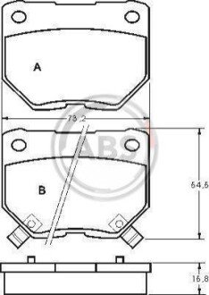 Колодки гальмові дискові задні. Nissan 300 ZX 3.0 05.90-09.95 A.B.S. 36719