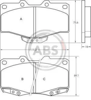 Колодки гальмівні пров. Land Cruiser/Hilux/4 Runner/Taro 89- A.B.S. 36724