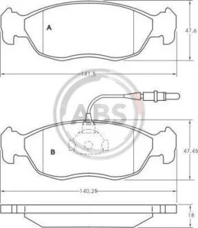 Гальмівні колодки перед. Peugeot 306/106 94-02 (ATE) A.B.S. 36850