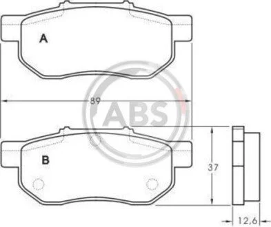 Колодки гальмівні задні. Jazz/City/Fit/Civic/Ballade/CRX 92- A.B.S. 36870