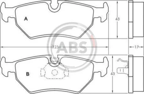 Гальмівні колодки перед. Combo/Corsa -01/Astra/Vectra -96/Lanos A.B.S. 36900
