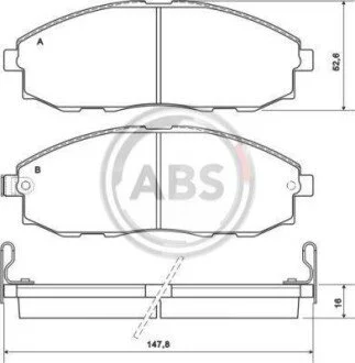Гальмівні колодки перед Hyundai H-1 97-07 A.B.S. 37130