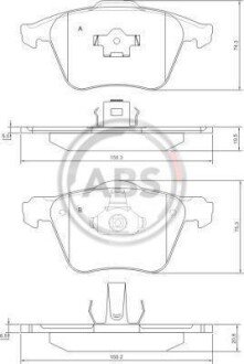 Колодки гальмівні перед. S60/S80/V70/XC70/XC90 (98-14) A.B.S. 37344