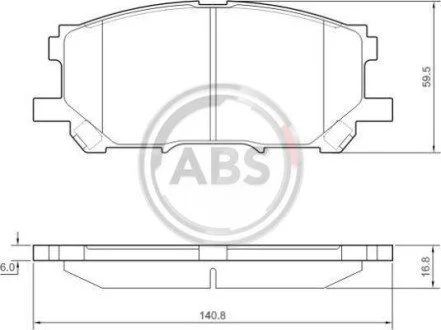 Тормозные колодки перед. Lexus RX 03-08 (sumitomo) A.B.S. 37458