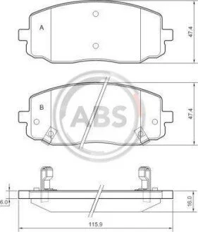 Гальмівні колодки перед. Kia Picanto/Hyundai i10 04- (mando) A.B.S. 37474