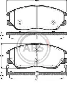 Колодка гальм. диск. передн. (ABS) A.B.S. 37505