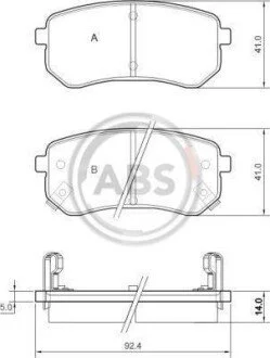 Фото тормозные колодки зад. Hyundai Accent/Kia Rio/Ceed 05- (mando) A.B.S. 37515 Тормозные колодки зад. Hyundai Accent/Kia Rio/Ceed 05- (mando) A.B.S. 37515