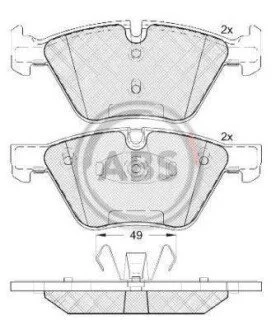 Гальмівні колодки перед. Mondeo III/Jaguar X-TYPE 00- (Bosch) A.B.S. 37551