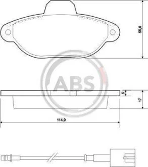 Гальмівні колодки перед. Logan 05-/Megane 96-03/Clio 91-05 A.B.S. 37595