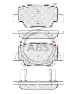 Колодка гальм. диск. задн. (ABS) A.B.S. 37735
