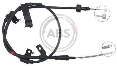 Трос ручного гальма зад Rio/Accent 06-11 Л (Барабан) A.B.S. K17474