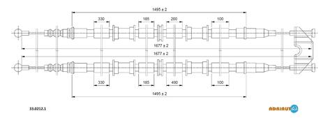 Трос ручного тормоза ADRIAUTO 33.0212.1