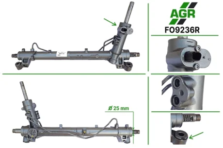 Рульова рейка з ГПК, відновлена, FORD C-MAX 07-,FOCUS C-MAX 03-07,FOCUS II (DA_) 04-,FORD KUGA 08 AGR FO9236R