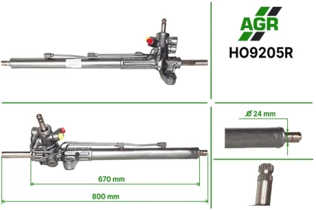 Рульова рейка з ГПК, відновлена, ACURA TSX (CL_) 03-08 AGR HO9205R