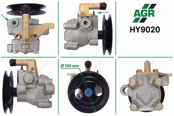 Насос ГПК з механічним приводом, новий, ACCENT II 00-05,HYUNDAI ELANTRA00-06,HYUNDAI ELANTRA 03-06 AGR HY9020 (фото 1)