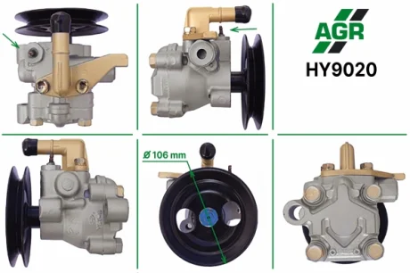 Насос ГПК з механічним приводом, новий, ACCENT II 00-05,HYUNDAI ELANTRA00-06,HYUNDAI ELANTRA 03-06 AGR HY9020