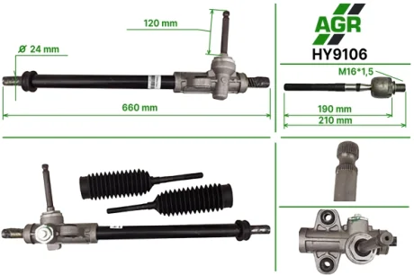 Рульова рейка без ПК, нова, HYUNDAI ACCENT III (MC) 05-12,KIA RIO II (JB) 05- AGR HY9106