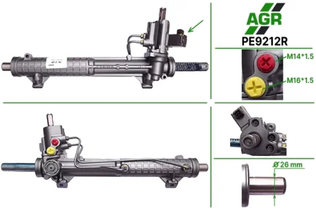 Рульова рейка з ГПК, відновлена, PEUGEOT 406 1995-2004 AGR PE9212R