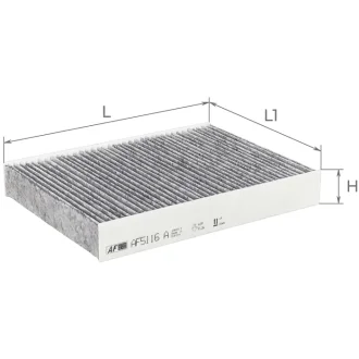 Фільтр салону (з актом вугіллям) Renault Trafic 1,6 Dci 14-, Scenic 1,2-2,0 L/1,5-2,0 Dci 09- Альфа ALPHA FILTER AF5116a