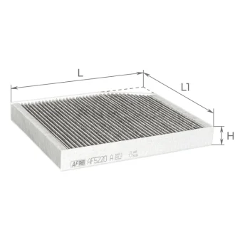 Фільтр салону (з актом вугіллям) FORD Tourneo Custom 2012, Transit 2014, Transit Cust ALPHA FILTER AF5220a