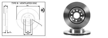 Диск тормозной, лев/прав, пер. APLUS 61273AP