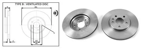 Диск гальмівний, лев/прав, пров. APLUS 61347AP