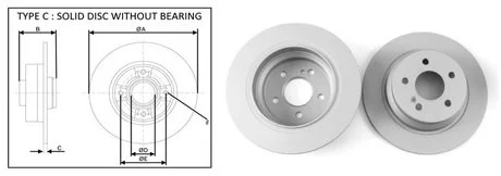 Диск тормозной, лев/прав, зад APLUS 61467AP