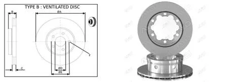 Диск тормозной задний MB Sprinter 3-t Bus (B903) (02/95-05/06) APPLUS APLUS 62015AP