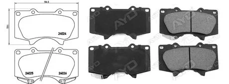 Колодки гальмівні, ліві/праві, передні APLUS 71396AAP