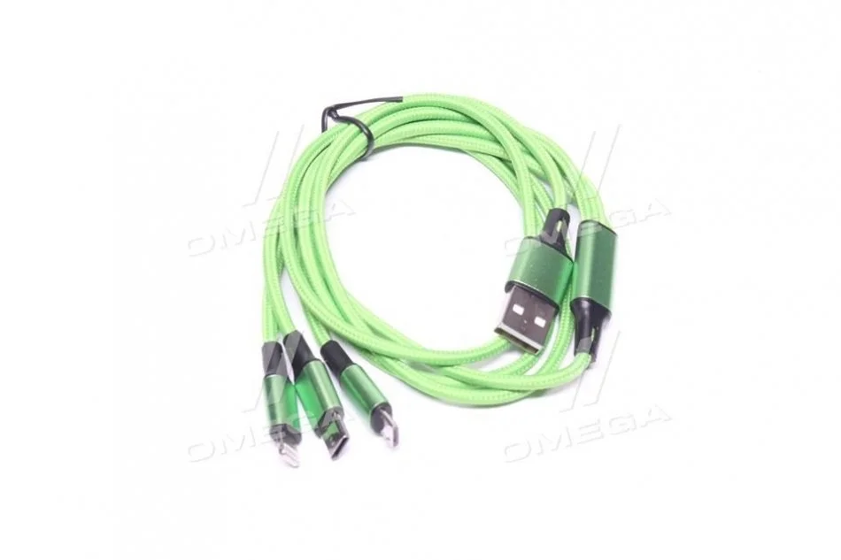 Кабель 3 в 1, USB MicroUSB+TypeC+Lightning, 1м <> ARMER ARM-MC001 (фото 1)