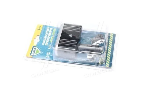 Разветвитель прикуривателя, 3в1, 2 USB,1000mA, 12/24V <> ARMER ARM-RP01