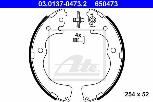 Колодки гальмівні задні барабанні Mazda ATE 03013704732 (фото 1)