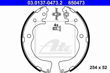 Колодки гальмівні задні барабанні Mazda ATE 03013704732