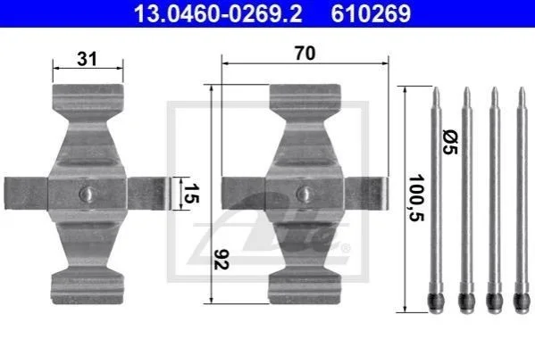 Комплект монтажних колодок ATE 13.0460-0269.2 (фото 1)