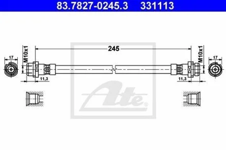 Шланг гальмівний ATE 83782702453