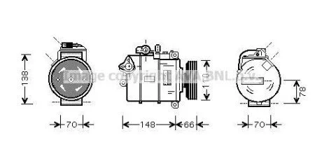 Компресор кондиціонера A4 II 19TDi 00-03 (AVA) AVA COOLING AIAK226