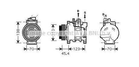 Компресор кондиціонера AUDI A4 B6 (2001) A4 2.5 TDI (AVA) AVA COOLING AIAK227