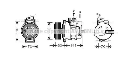 Компресор кондиціонера Audi A4, A5, A6, Q5/Octavia, Superb/VW Tiguan, Crafter, Passat AVA AVA COOLING AIAK271