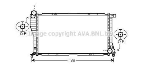 Радиатор охлаждения двигателя BMW 5 (E39) (96-03) 520d 525d 530d, 7 (E38) 730d AVA COOLING BW2234