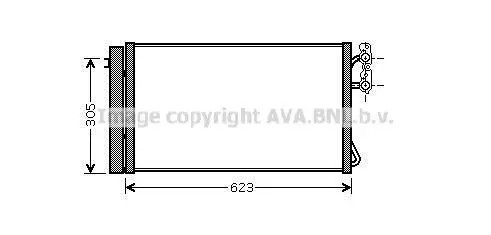 Радіатор кондиціонера BMW 1 E87 (03-), 3 E90 (04-), X1 E84 (10-), X3 F25 (10-) AVA AVA COOLING BWA5296D (фото 1)
