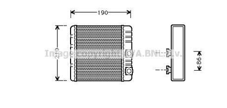 Радиатор отопителя салона BMW 3e46 00>, X3e83 AVA COOLING BWA6211 (фото 1)