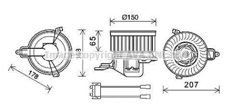 Вентилятор обігрівача салону PSA Berlingo Partner 16HDI 1,9D 2,0D I AC- AVA AVA COOLING CN8511