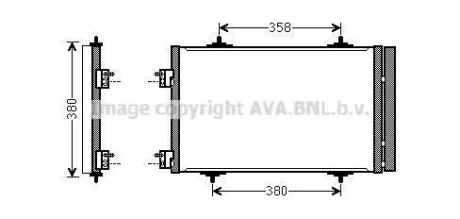 Радіатор кондиціонера Citroen C5 (08-)/Peugeot 508 (11-) 1.6i, 1.6HDi AVA AVA COOLING CNA5272D