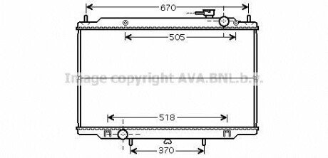 Радиатор охлаждения двигателя NISSAN PICKUP D22-NP300 98+ (AVA) AVA COOLING DN2266 (фото 1)