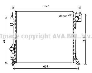 Радіатор охолодження двигуна Nissan Qashqai (13-) 1,5d 2,0i, Renault Kadjar 1,5d (15-) MT AVA COOLING DNA2421