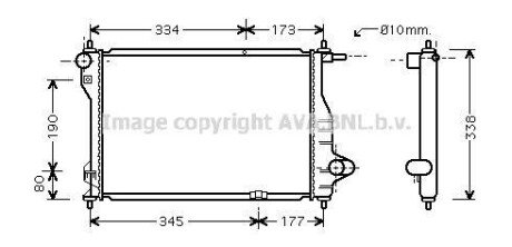 Радіатор охолодження CHEVROLET Matiz (AVA) AVA COOLING DW2075 (фото 1)